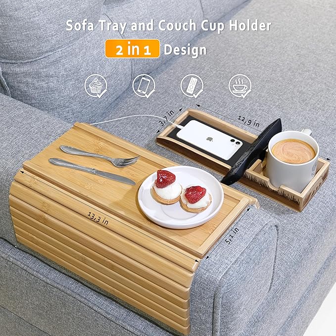 Armora™ 3-in-1 Sofa Armrest Tray