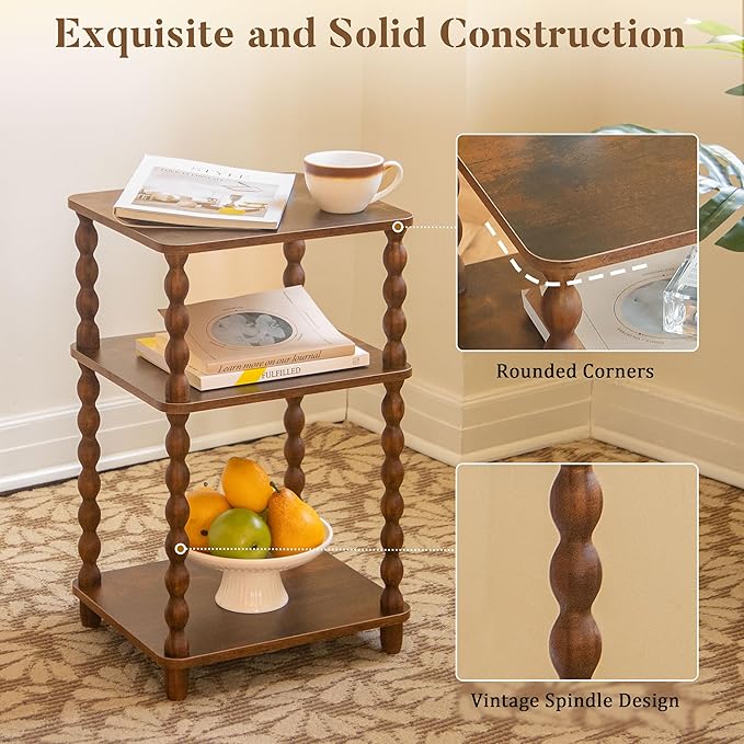 RetroHaven™ 3-Tier Vintage Side Table