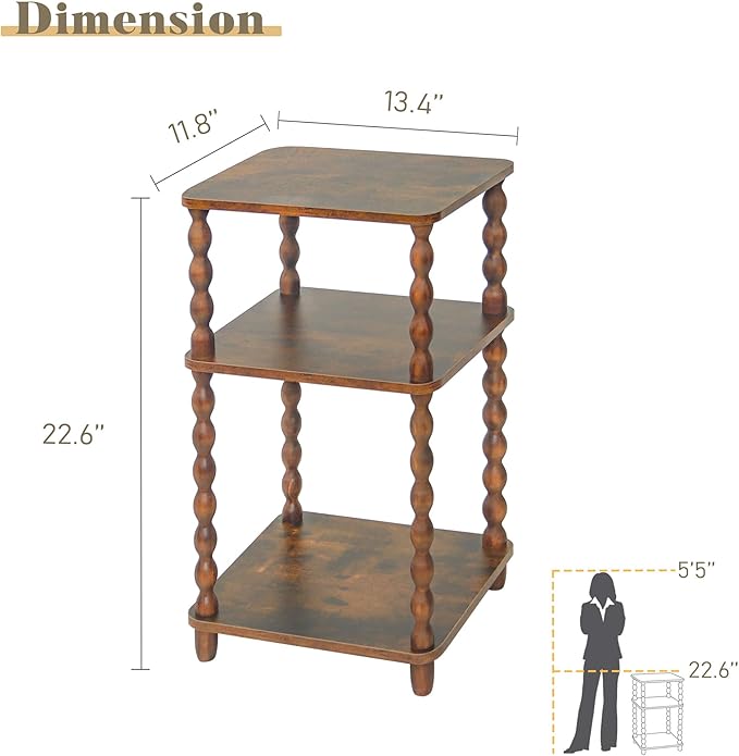 RetroHaven™ 3-Tier Vintage Side Table