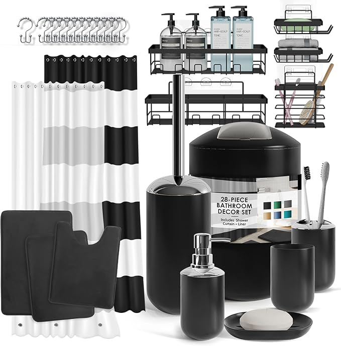 NoirHaven™ 15-Piece Bathroom Set
